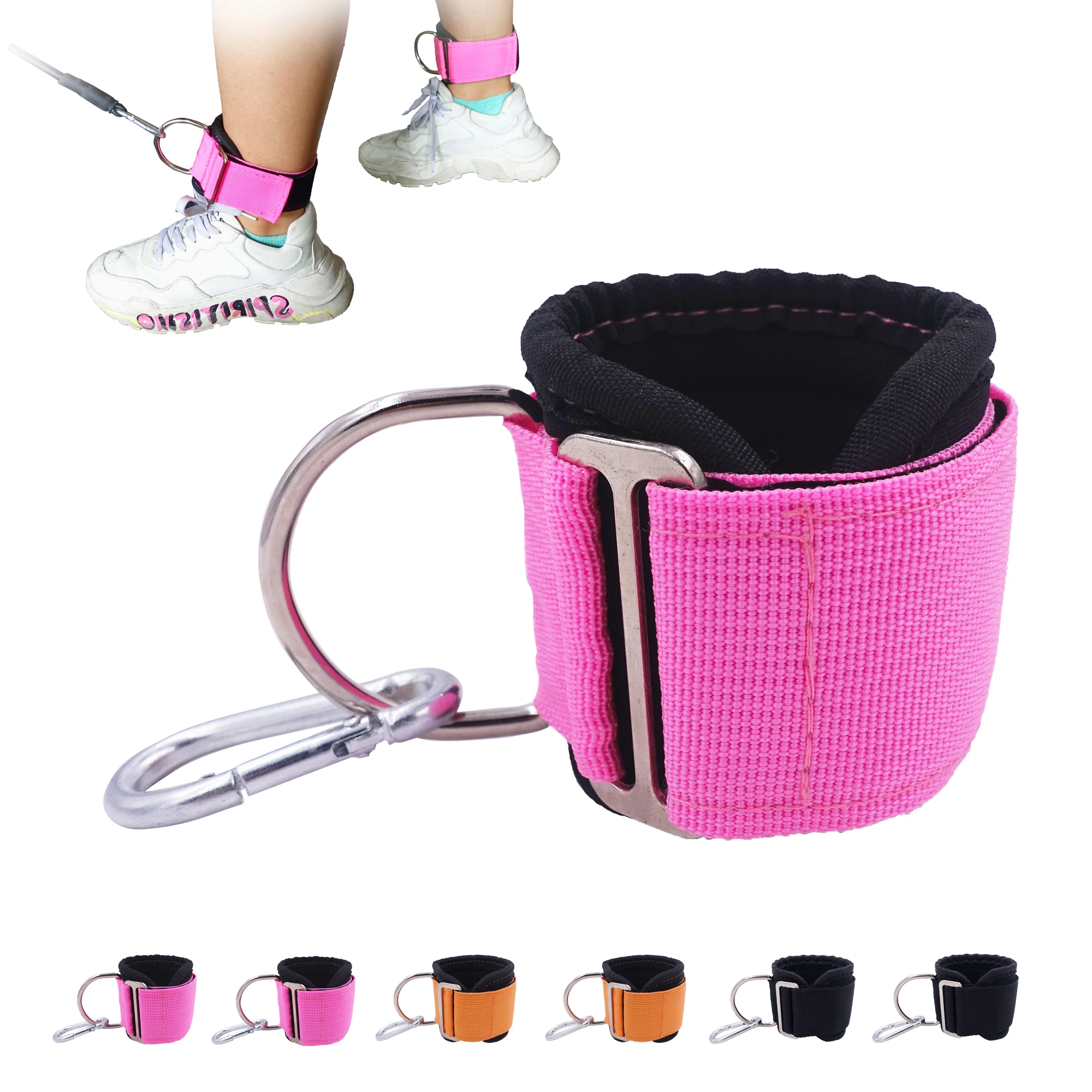 

Ankle Cuffs with D-Ring and Padded Adjustable Leg Weight Straps for Cable Machines Gym Glutes Workout Weight Lifting Training