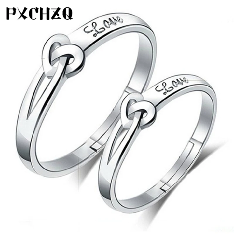 Couples ring temperament concentric openings on the ring carved word love fashion jewelry wedding ring a pair of sell