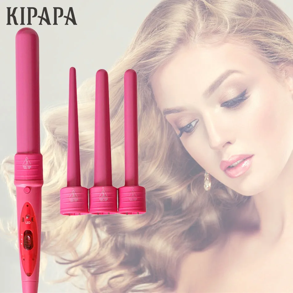 

4 In 1 Ceramic Styling Tools 9 to 32MM Magic Pro Hair Curlers 0.35-1.25 Inch Hair Curling Iron Hair Waver Curling Wand