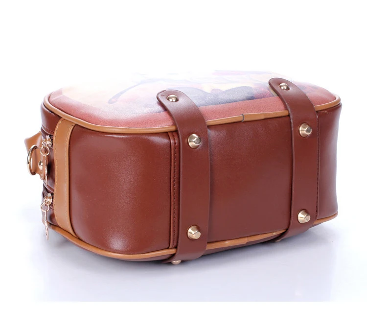 Handtasche 50 Niedlichen Vintage Mode los Mädchen Bags Frauen Schulter Teile Messenger Pu Druck Leahter 0x60wAq