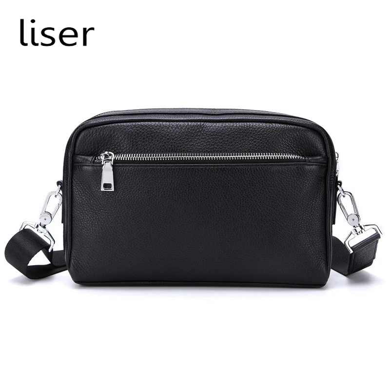 

Men's Business Single Shoulder Pack High Quality Cross Body Bags Genuine Leather Cowhide Casual Dual Purpose Bag Sing P