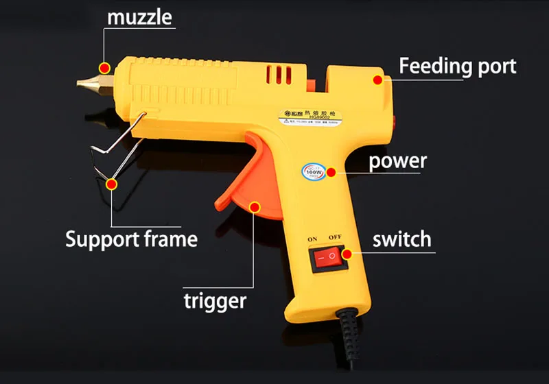 100 Вт термоплавкий Клеевой пистолет с 11 мм клеевым стержнем промышленные мини-пистолеты термо Электрический термотемпературный инструмент+ 10 шт. клеевых палочек