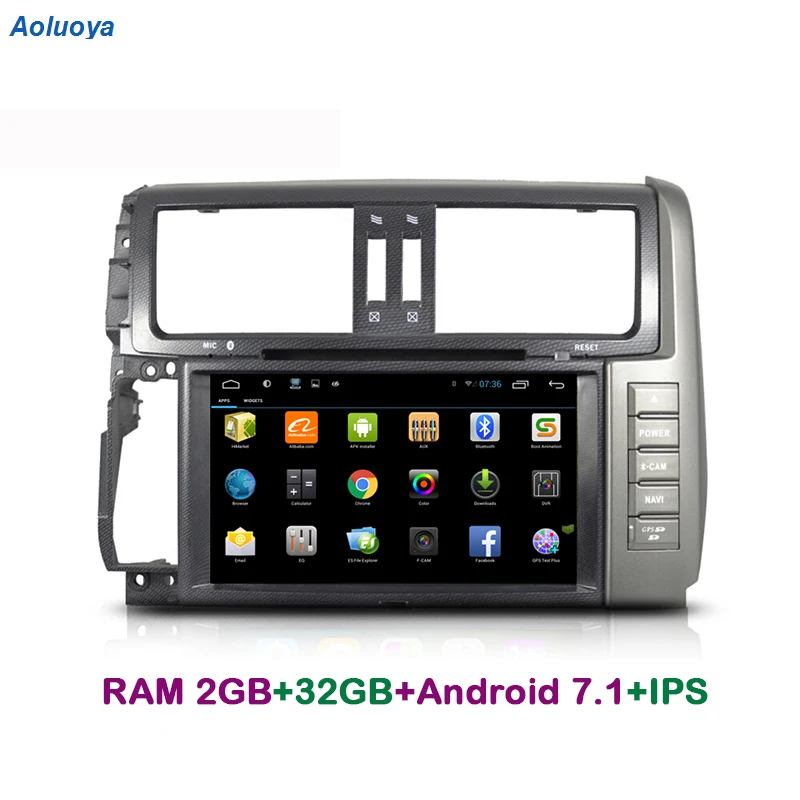 

Aoluoya IPS RAM 2GB+32GB Android 7.1 CAR DVD Radio GPS Navigation FOR Toyota Prado 150 2010 2011 2012 2013 audio head unit WIFI