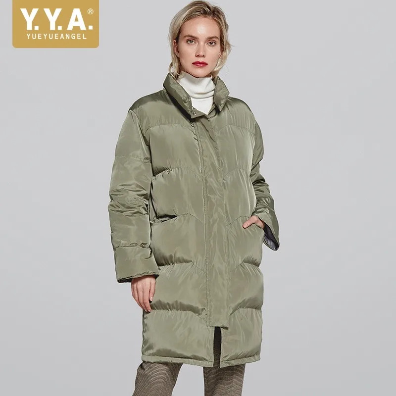 

Abrigos Mujer Invierno 2019 Over Knee Straight Long Ladies Cotton Jacket Winter Thicken Warm Womens Down Jacket Zipper Coat XXL