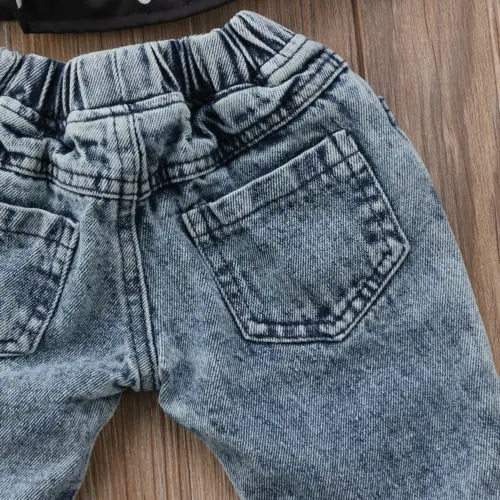 Newborn Infant Toddler Kids Baby Girls Fashion Bog Hole Jeans Pants Outfits Clothing