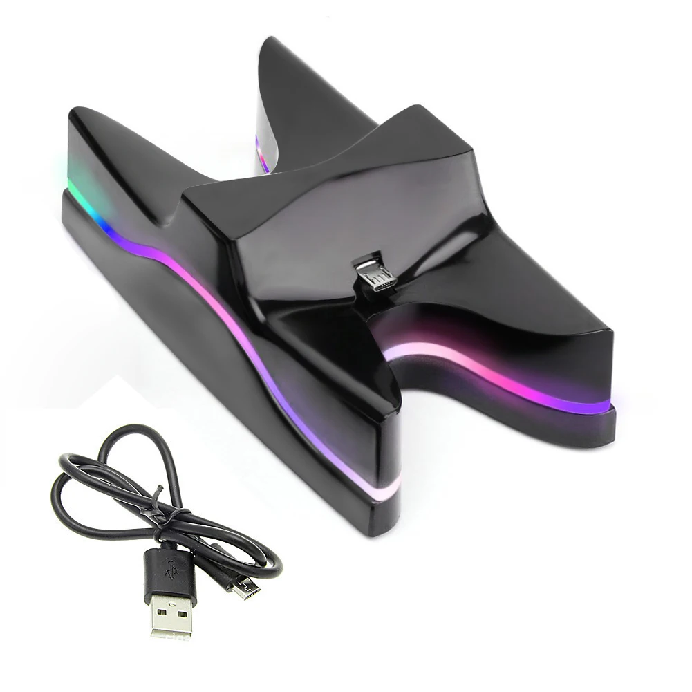  Charger Stand Dual Controllers Charger Station For PS4 Controller Game Accessories Colorful LED For