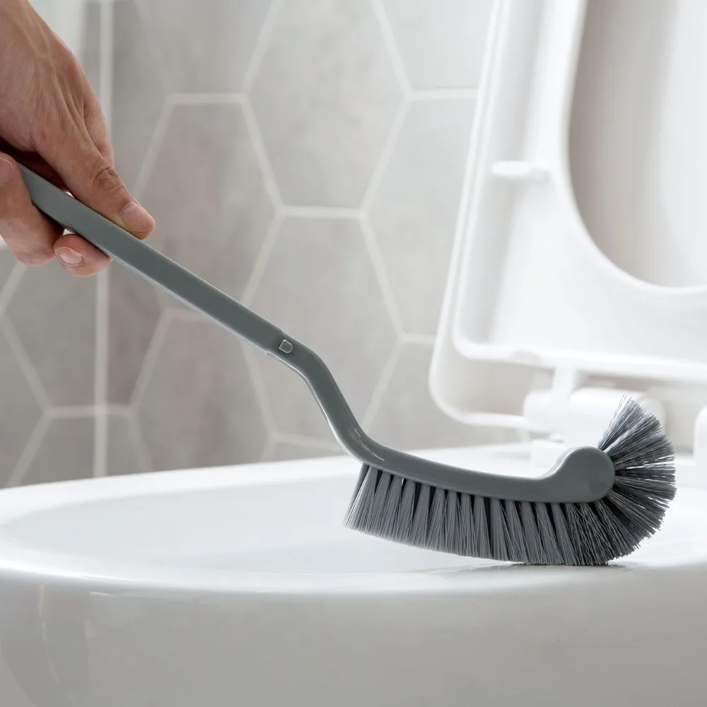 

Plastic Long Handle Curved Plastic Toilet Cleaning Brush Corner Rim Cleaner Bathroom Home Cleaning Tools