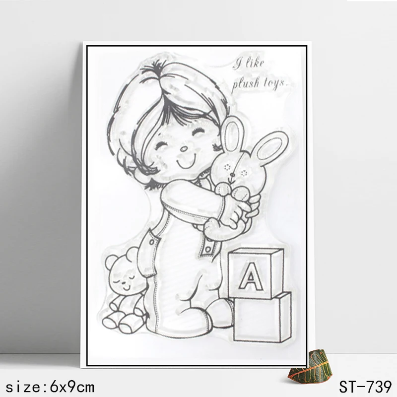 

AZSG Puppet girl design transparent seal / silicone seal DIY scrapbook album / seamless seal card