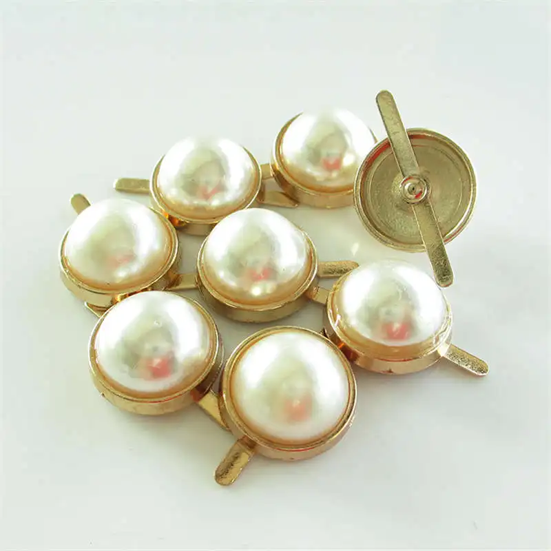 

DoreenBeads Imitation Pearl Round Shape Brads Scrapbooking Embellishment Garment Shoes Bag Jeans Accessory 17mm 20mm 5PCs/Pack