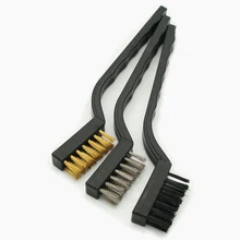 Набор проволочных кистей из 3 предметов, нейлоновый латунный нержавеющий проволочный набор кистей, черная щетка для очистки проволоки, инструмент для очистки