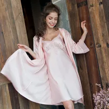 Летняя классная женская Сексуальная шелковая ночная рубашка Удобная Повседневная забавная Соблазнительная завязка Ночная рубашка Костюм пижама женская gecelik 40