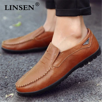 

Four Seasons style Luxury brand Genuine Leather Fashion Men Business Dress Loafers Black Shoes Breathable soft sole Driving shoe