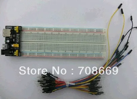 

3.3V/5V MB102 Breadboard power module+MB-102 830 points Solderless Prototype Bread board kit +65 Flexible jumper wires