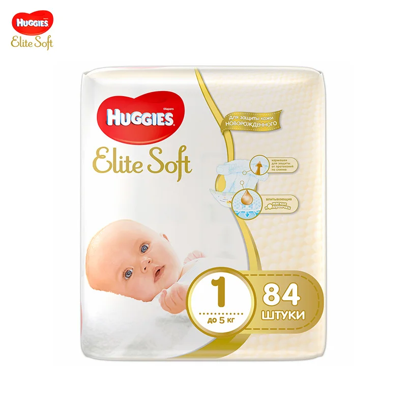 

Huggies подгузники Elite Soft 1 (до 5 кг) 84 шт.