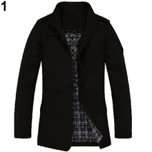 Мужская Зимняя Повседневная Верхняя одежда с длинным рукавом и стоячим воротником, плотное пальто, теплая куртка