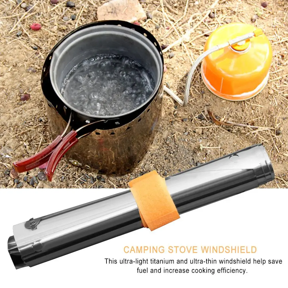 

Windshield Outdoor Cooker Stove Windproof Windshield Camping Portable Windproof Ring Pure Titanium Light 15cm