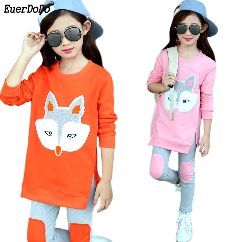 

Girls Clothing Set Spring Autumn Long Sleeve T Shirts Pants 2pcs Suit For Teenage Girl Costumes Children's Tracksuit For Girls