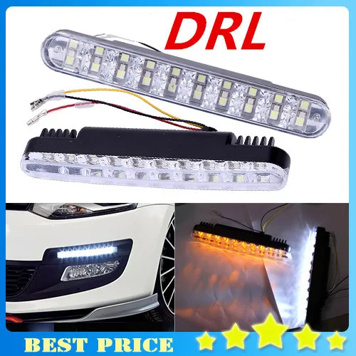 

Hot Selling 1pair Super White 30 LED Car Daytime Running Light DRL Running Lights with Turn Lights Auto Led Free Shipping