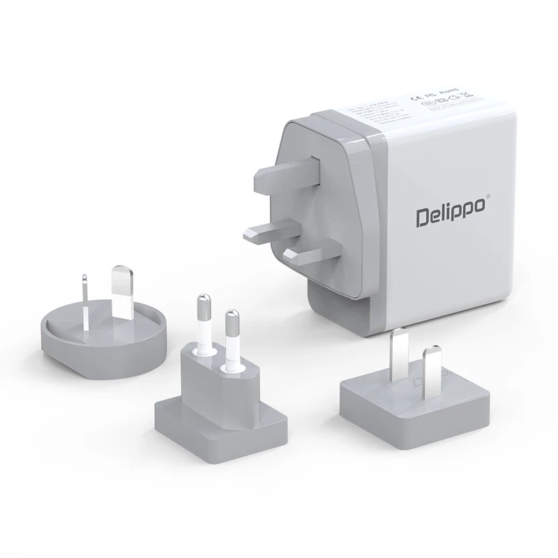 Delippo [UL Listed] 65 Вт USB C зарядное устройство PD& QC 3,0 USB 3 в 1 дорожное настенное зарядное устройство адаптер совместимый для nintendo, Google Pixel, Gal