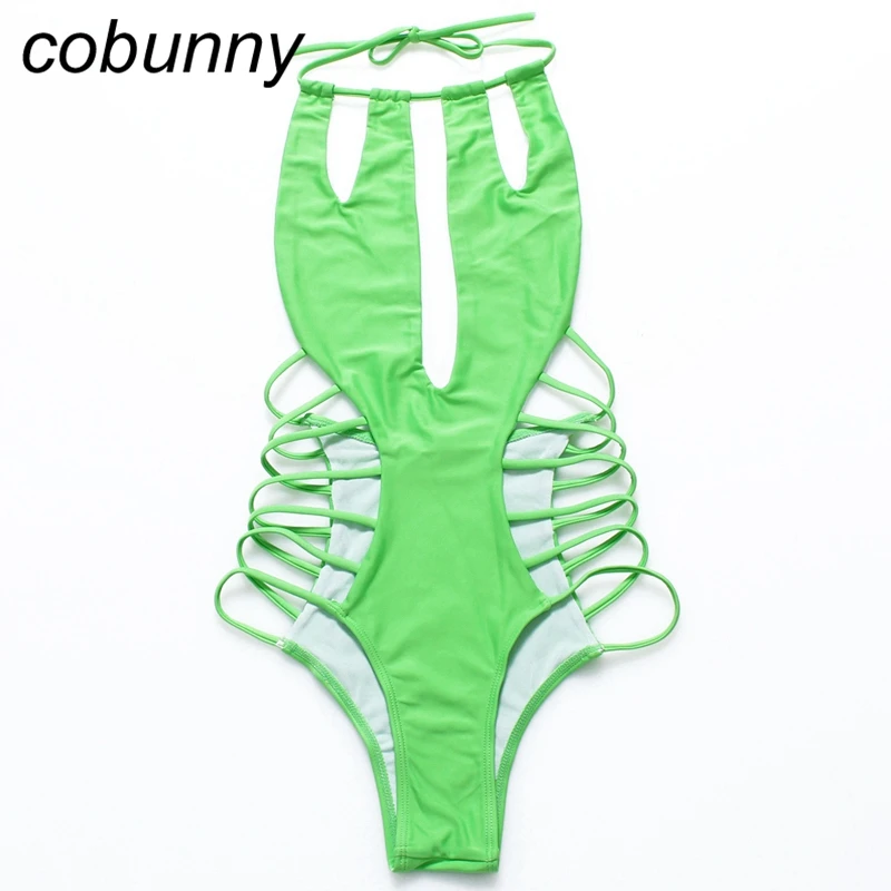 

COBUNNY Swimsuit 2017 Women Sexy Swimming Suit For Women 2017 Summer Solid One Piece Women's Swimwear Russia's delivery