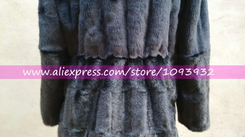 Зимние Для женщин из искусственного меха норки сращены норки бархатное пальто с капюшоном лиса меховой воротник лоскутное средней длины XL, XXL, XXXL, XXXXL пальто с мехом