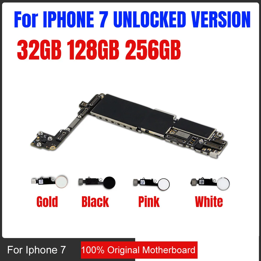 

Original unlocked for iphone 7 Motherboard without / with Touch ID for iphone 7 Logic Boards with IOS Fingerprint function