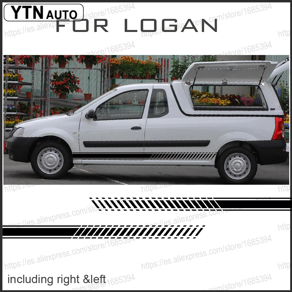 2 X BANDES BAS DE CAISSE POUR DACIA LOGAN MCV AUTOCOLLANT STICKER BD540-72