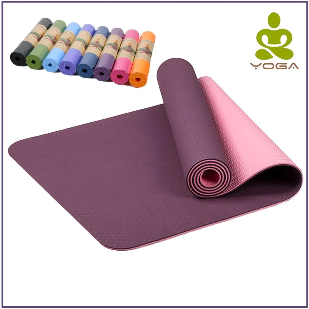 6 мм TPE Нескользящие коврики для йоги для фитнеса безвкусный фирменный коврик для пилатеса 8 видов цветов спортивные коврики для тренажерного зала коврики с сумкой для йоги ремень для йоги