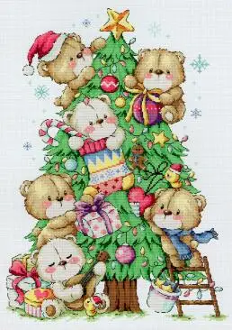 

Gold Collection Counted Cross Stitch Kit Tree Bear Christmas Bears SO