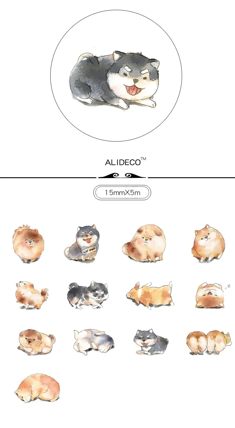 1 шт. DIY японский бумажный скотч кошки собаки никорн маскировки декоративные ленты клейкие ленты 15 мм* 5 м Alideco