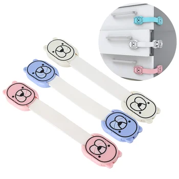

2Pcs/Lot Cupboard Drawer Door Strap Locks Child/Baby Proof Safety Latches Plastic Card Lock Infant Protection