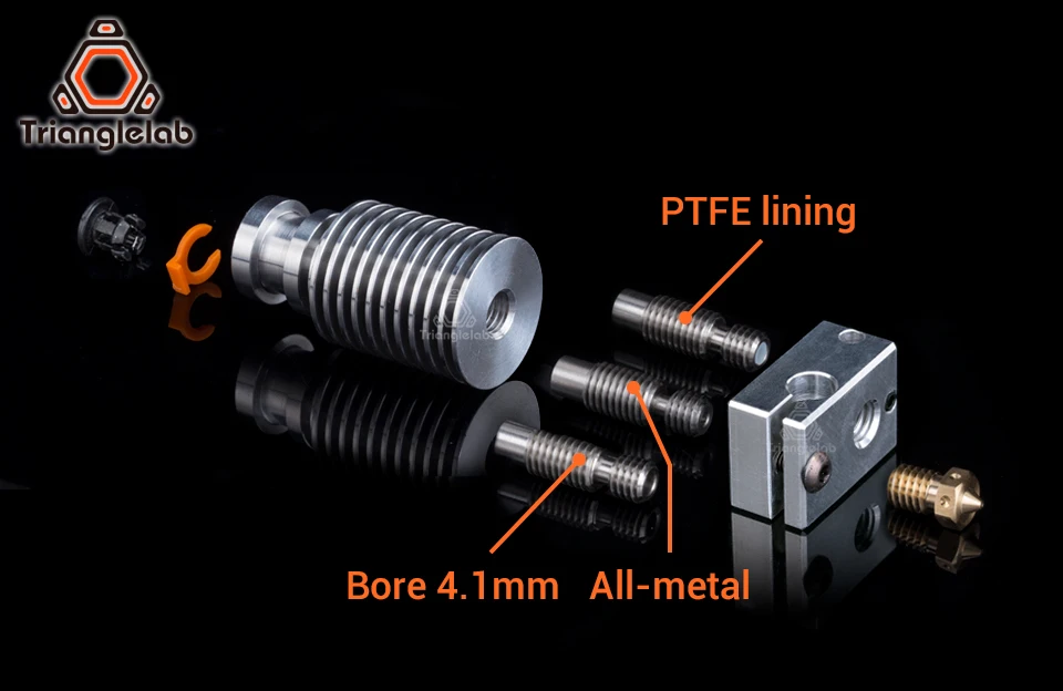 Trianglelab Highall-metal v6 hotend j-головка Hotend теплоотвод блок теплоотвод V6 насадка для E3D HOTEND для PT100