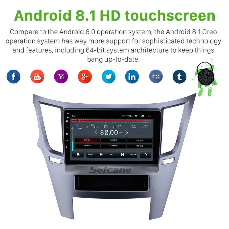 Seicane auto Radio Multimedia reproductor de Video GPS de navegación Android 81 para Subaru Outback