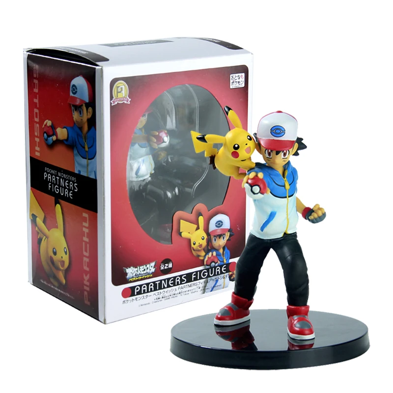 

SYTOPIA 14CM Ash Ketchum Pikachu Pokeball Action Figure Toy Pocket Monsters Partners Figure Toy With Box