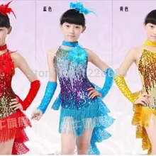 Новое поступление, горячая Распродажа, детский латинский костюм с бахромой и блестками, латиноамериканское танцевальное платье для бальных танцев, костюмы для латинских танцев