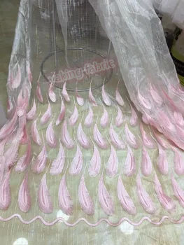 

high quality african sequins lace fabric Jolin-42041 Embroidered french net fabric for sewing dress