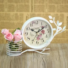 Vintage home decoration table clock use metal material silent desktop clock montre reine des neiges horloge 19