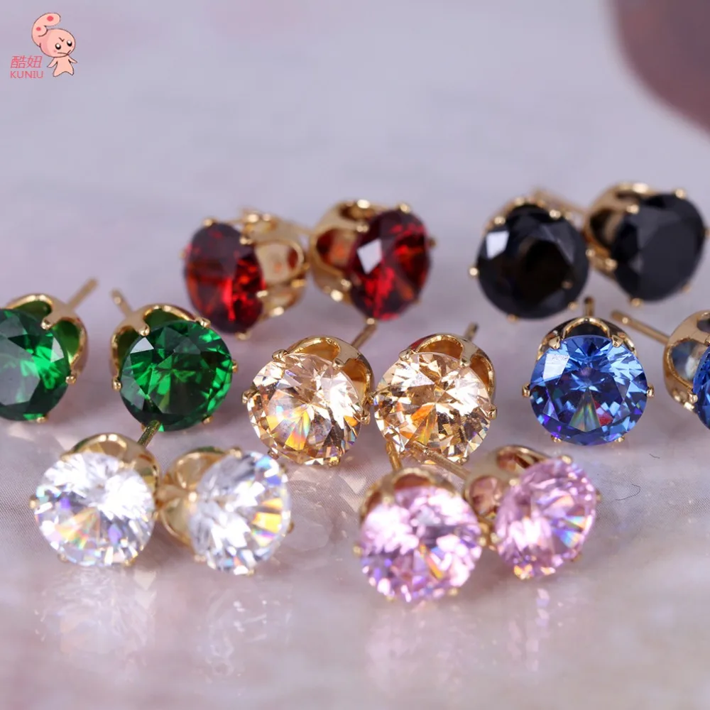 New Fashion Stud Earring For Women Round Favorite Design Studded New Fashion Stud Earring For Women Round Favorite Design Studded Candy Crystals Cz Jewelry In Earrings From Accessories On