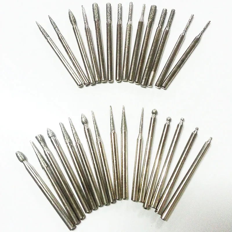 30/pcs 3mm diamond burs dremel rotary tool sintered diamond burs