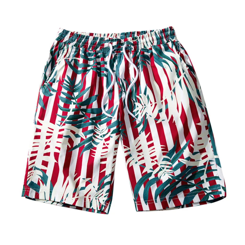 Зеленый caliente del verano de los hombres pantalones cortos de playa de secado rapido edicion impresa de los hombres pantalones - Цвет: Зеленый