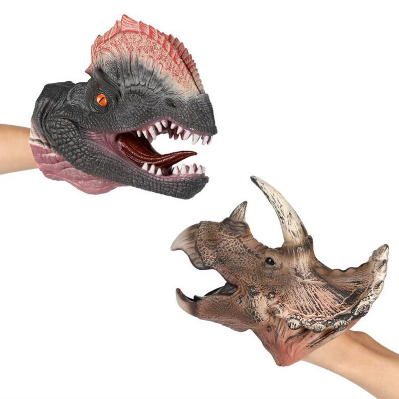 

Kids Christmas toy Dinosaur Hand Puppet For Stories Non-toxic Rubber Realistic Toy For Collection Model Halloween gift toys
