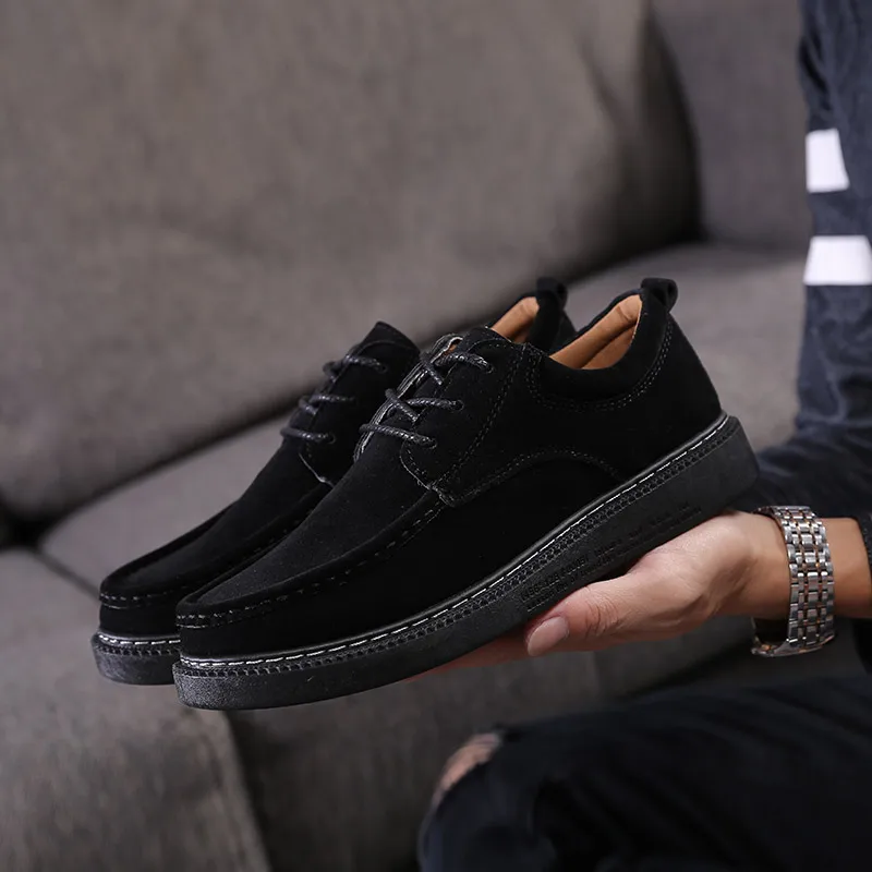 En Ligne Daim Chaussures En Cuir Fendu pour Hommes Appartements Design Style Hommes Chaussures mocassins Mode extérieur respirant Lacets Chaussures Casual Pour hommes 4