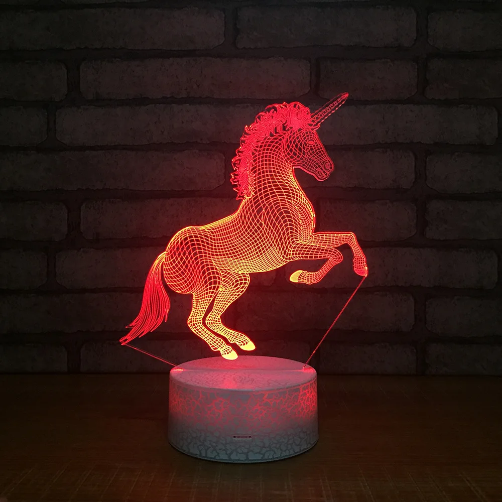 Фигурки персонажей Unicorni 3D светодиодсветодиодный RGB носветильник подсветильник