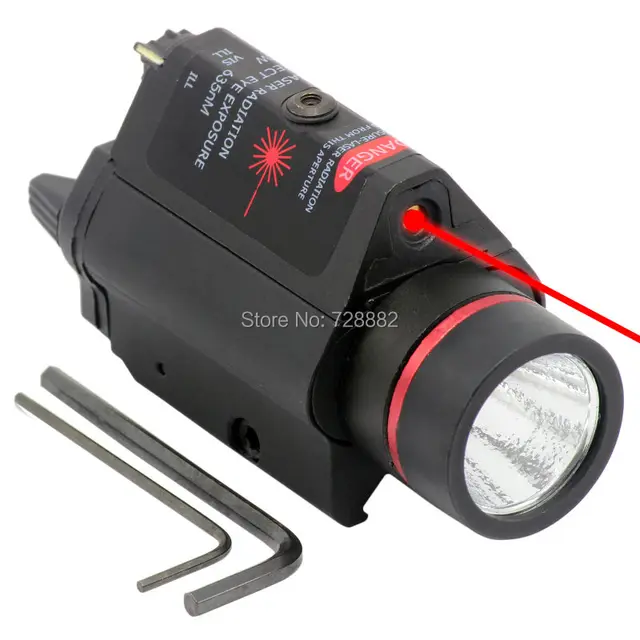 Red Dot Sight Laser 3W LED Flashlight Torch Combo 200LM 635nm For