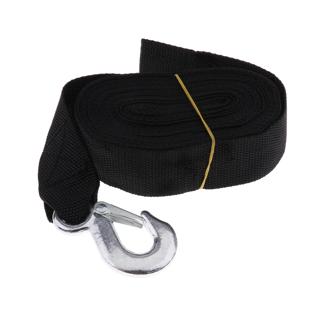 Heavy Duty Black Winch Trailer Replacement Straps with Heavy Duty Hook for Kayak Canoe Boats Accessories Replacement