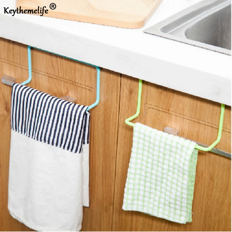 Kitchen Bathroom Towel Rack Cupboard Door Back Style hanger Plastic