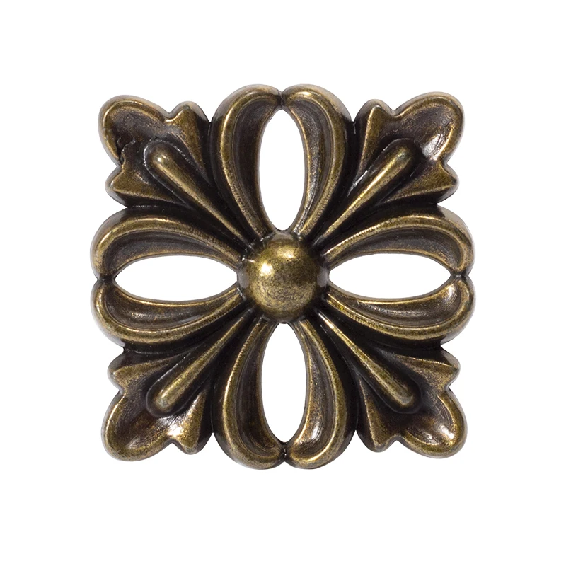 traditional country style metal Decor electronic plating zinc alloy antique brass color furniture frame leg head post decoration