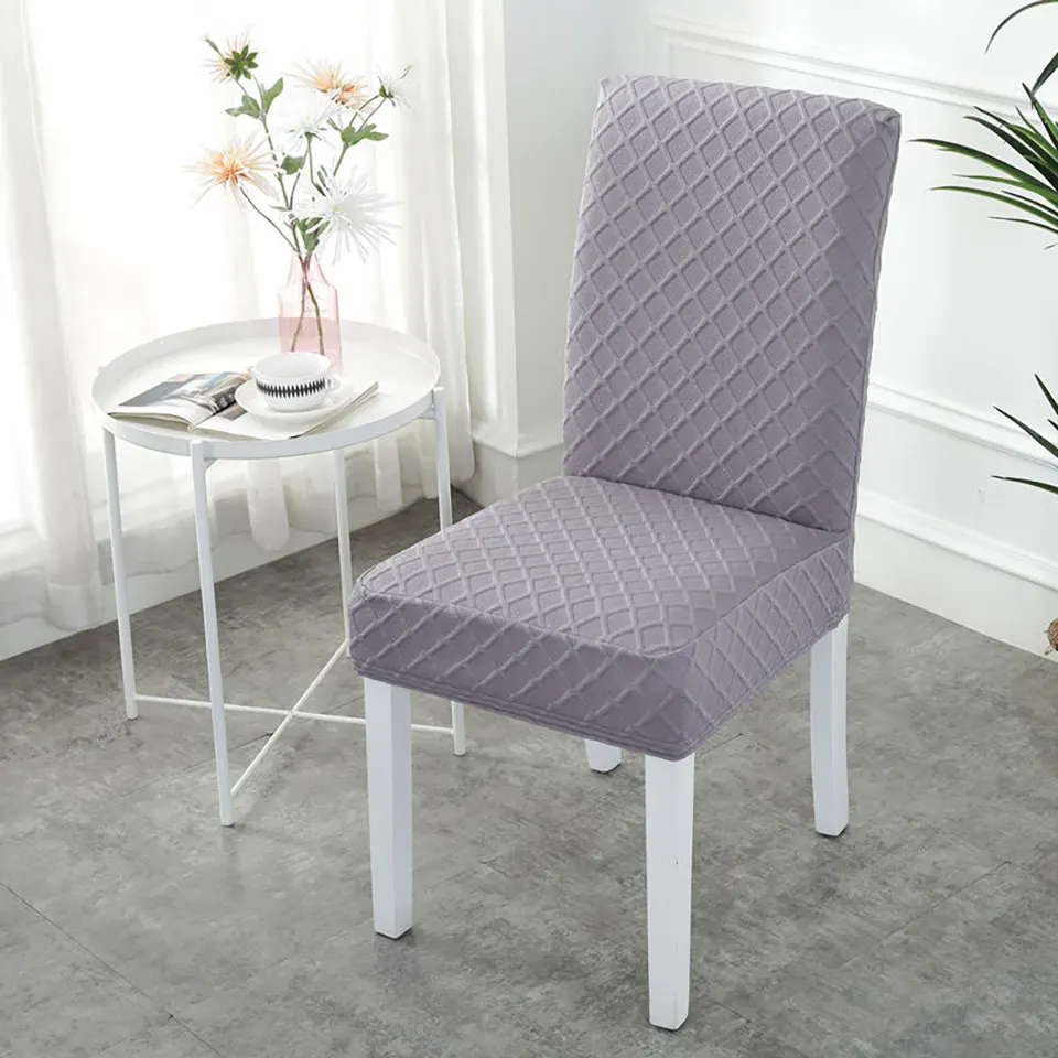 Double-layer Fabric Elastic Chair Cover For Kitchen/Wedding Stretch Chair Covers Spandex Dining Room Chair Cover With Back