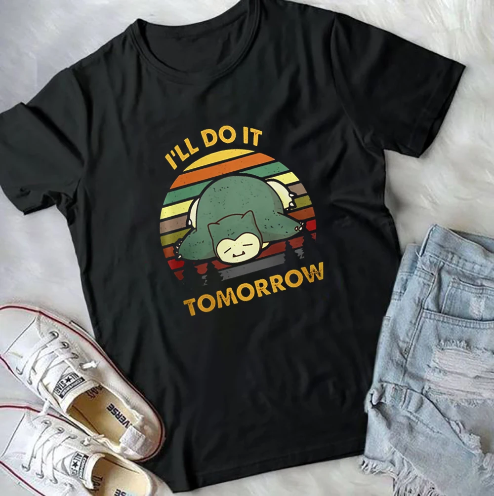

Funny Shirt Snorlax I will do it tomorrow Funny Tshirt Top Tees
