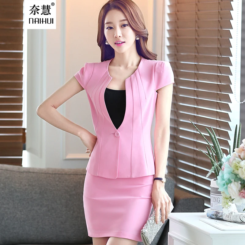 2 Pieces Suit style slim women's office skirt suit work wear formal